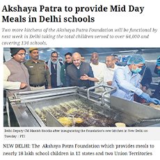 Hon’ble Deputy CM of Delhi, Shri Manish Sisodia Inaugurates Our New Kitchen Supported by ABB India