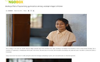 Akshaya Patra-Popularising gymnastics among underprivileged children