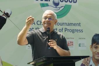 Mr. Sridhar Venkat, CEO of Akshaya Patra addressing the audience