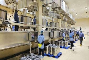 A glimpse of the cooking area in the new kitchen  