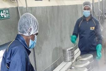 Nutritious meals are prepared with great caution with the usage of safety gear